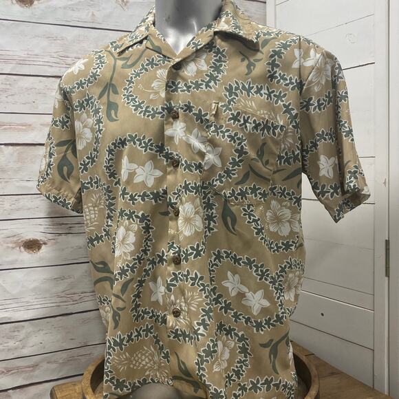 Roundy Bay Mens Hawaiian Camp Aloha Shirt Casual Short Sleeve Button Large L - Picture 1 of 7